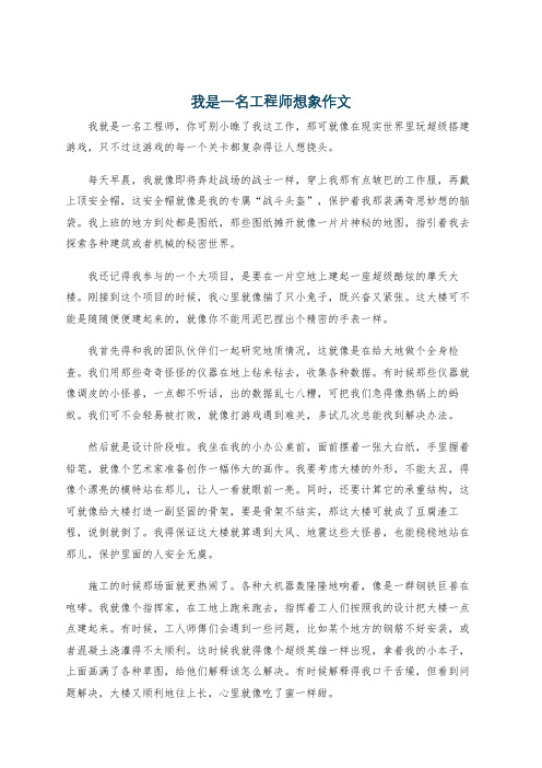 我是一名工程师想象作文