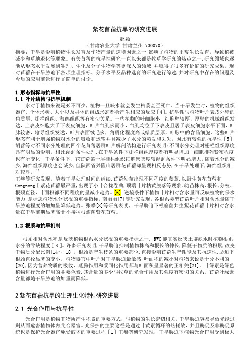 苜蓿抗旱的研究进展
