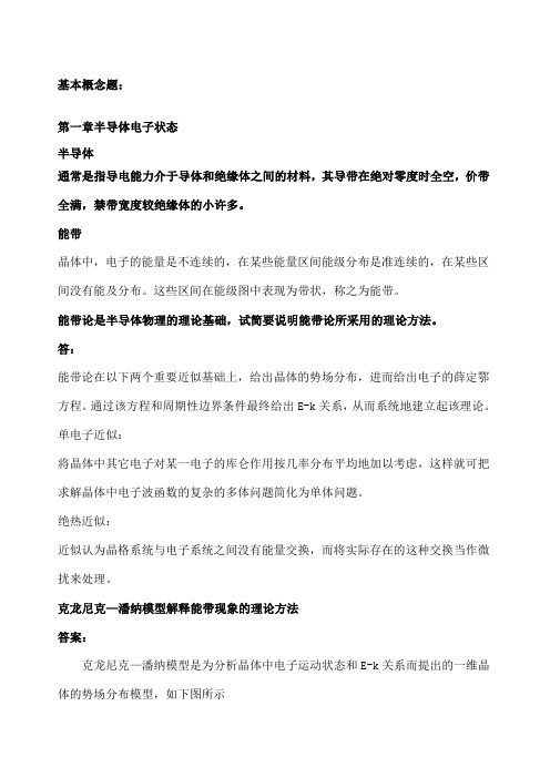 半导体物理知识点及重点习题总结