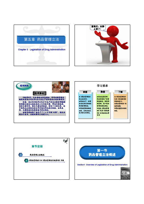 药事管理学 第五章  药品管理立法