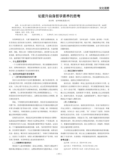 论提升自身哲学素养的思考