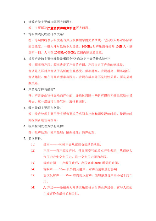 音频技术相关问题答案