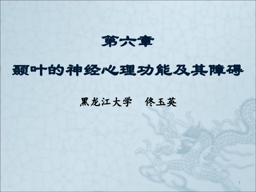 第六章  颞叶的神经心理功能及其障碍