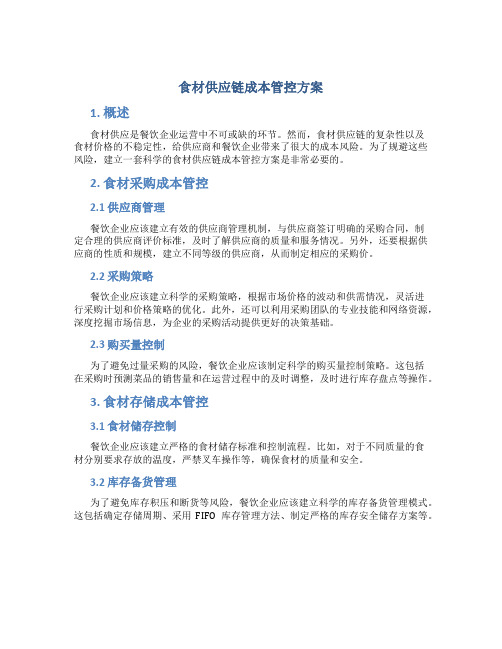 食材供应链成本管控方案