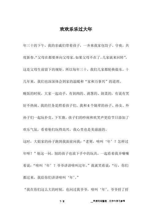 欢欢乐乐过大年
