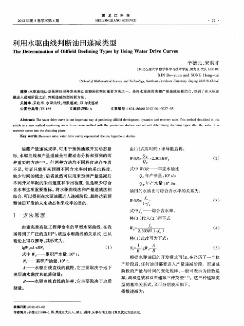 利用水驱曲线判断油田递减类型
