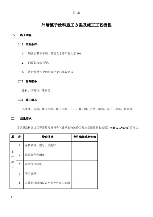 外墙腻子涂料施工方案及施工工艺流程(1)