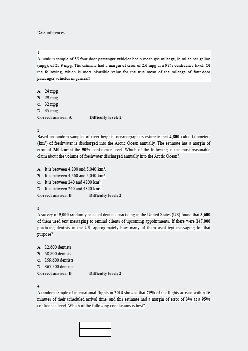 可汗学院数学题目-31Datainferences