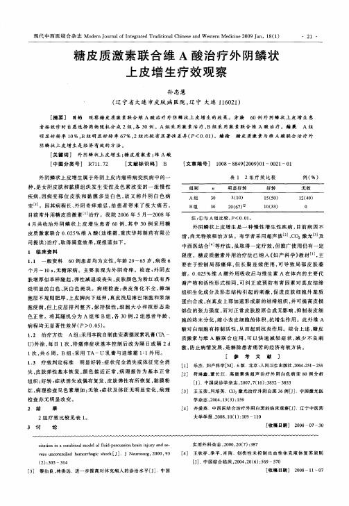 糖皮质激素联合维A酸治疗外阴鳞状上皮增生疗效观察