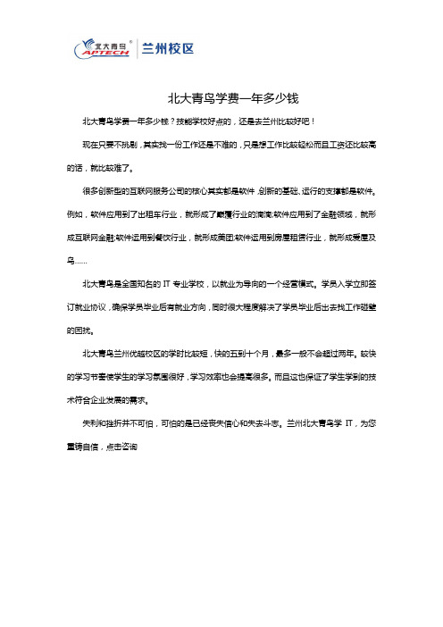 北大青鸟学费一年多少钱
