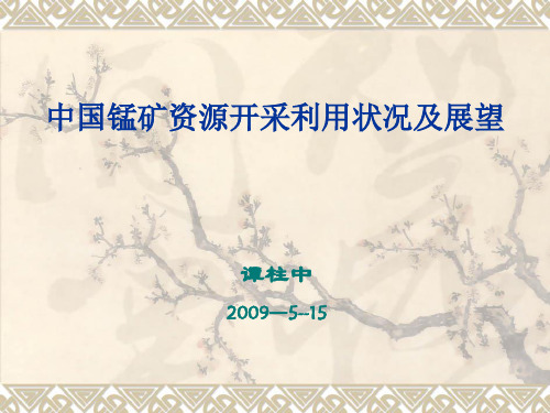 中国锰矿资源开采利用状况及展望.ppt--2008