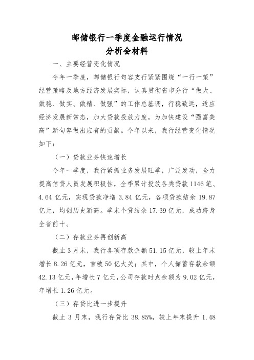 邮储银行向政府汇报工作的模板