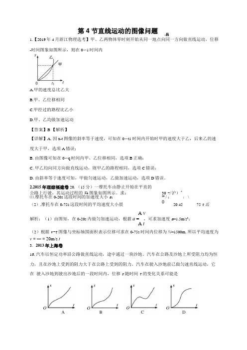 119年高考物理真题分专题汇编之专题00直线运动的图像问题