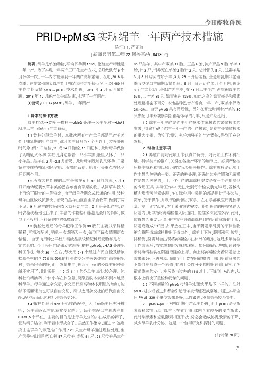 PRID+pMsG实现绵羊一年两产技术措施