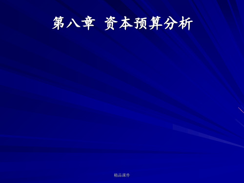 财务管理008资本预算分析