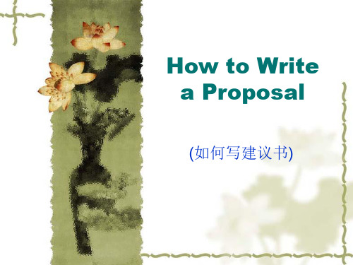 How to Write A Proposal