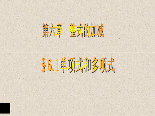 【青岛版】数学七年级上册：6.1《单项式与多项式》ppt课件(2)