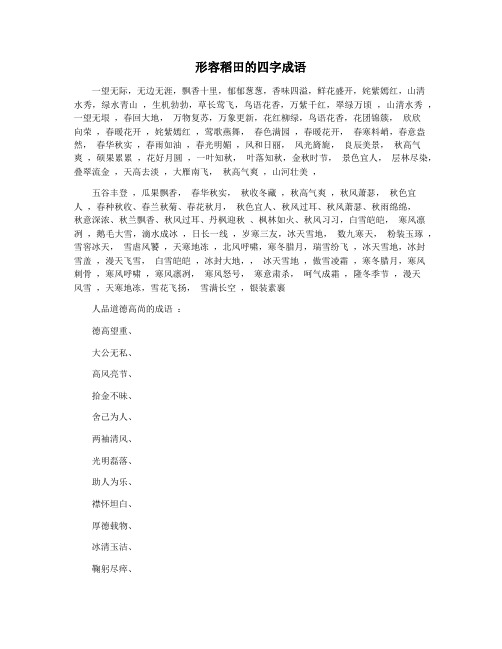 形容稻田的四字成语