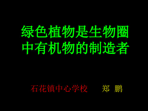 绿色植物是生物圈中有机物的制造者说课