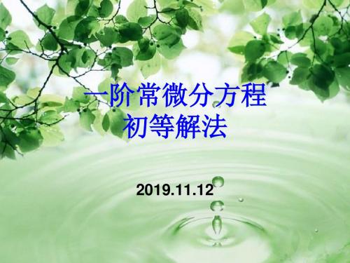 一阶常微分方程初等解法 共48页