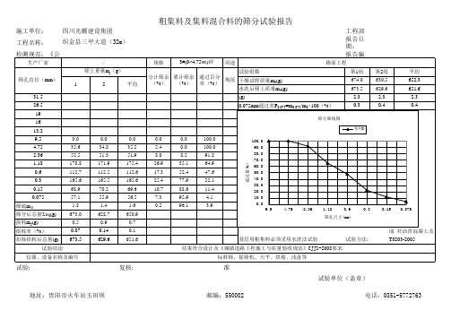 沥青路面细集料检测报告