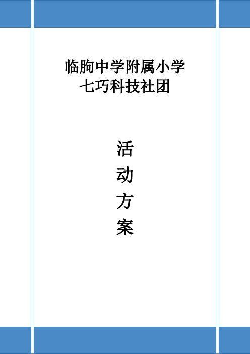 学校七巧科技社团活动方案方案大全