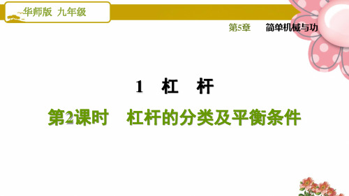 华师版九年级科学《杠杆的分类及平衡条件》ppt课件