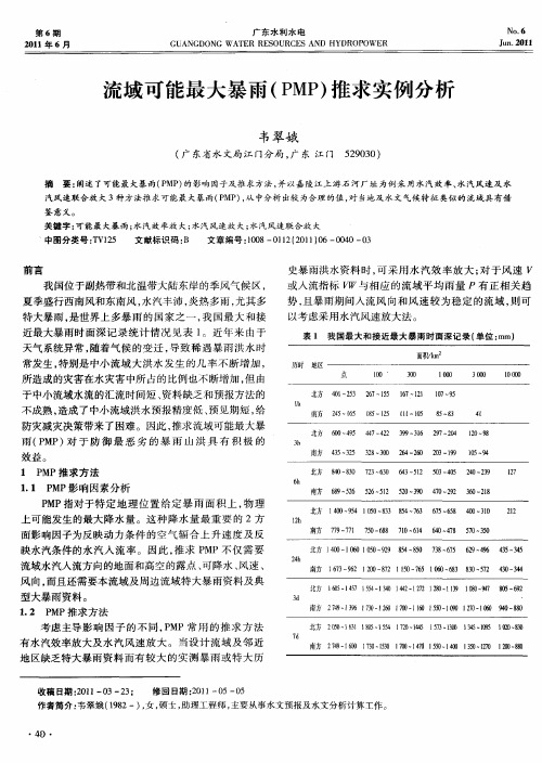 流域可能最大暴雨(PMP)推求实例分析