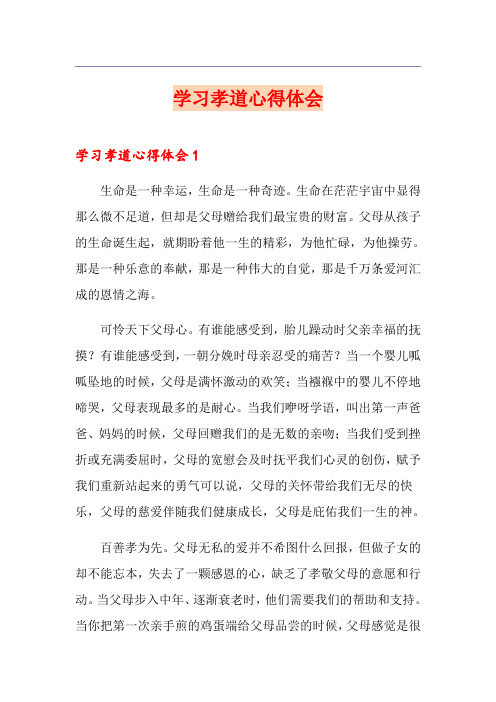 学习孝道心得体会