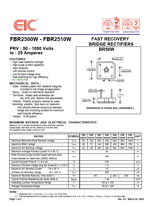FBR2502W中文资料
