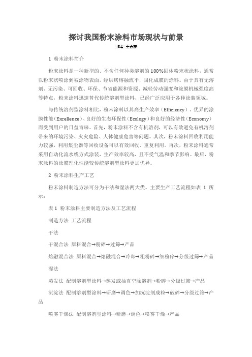 探讨我国粉末涂料市场现状与前景