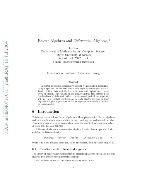 Baxter Algebras and Differential Algebras