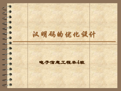 汉明码的优化设计