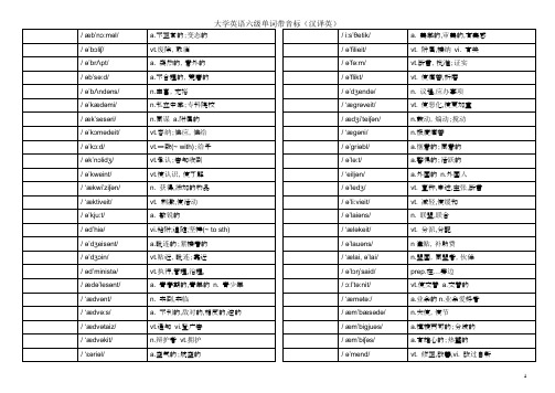 大学英语六级单词带音标(汉译英)