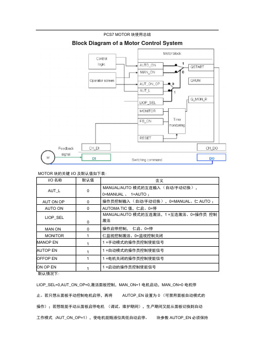 完整版PCS7MOTOR块使用总结