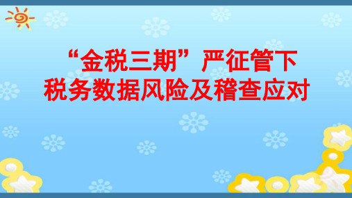 “金税三期”严征管下财务数据风险与稽查应对