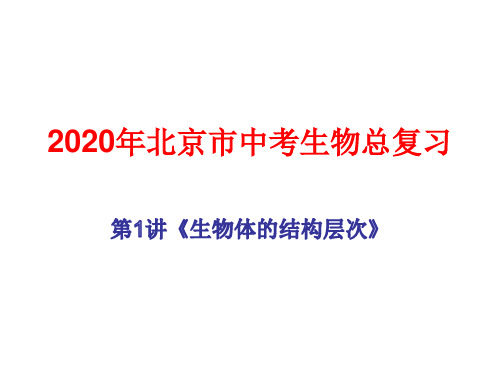 2020年北京市中考生物总复习第1讲《生物体的结构层次》第1节 细胞是生命活动的基本单位