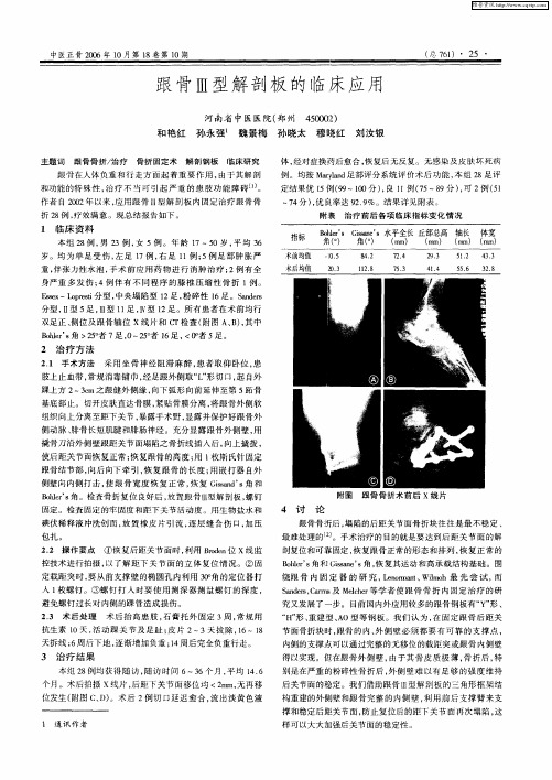 跟骨Ⅲ型解剖板的临床应用