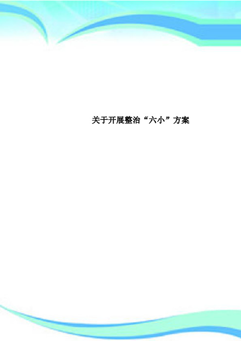 关于开展整治“六小”实施方案