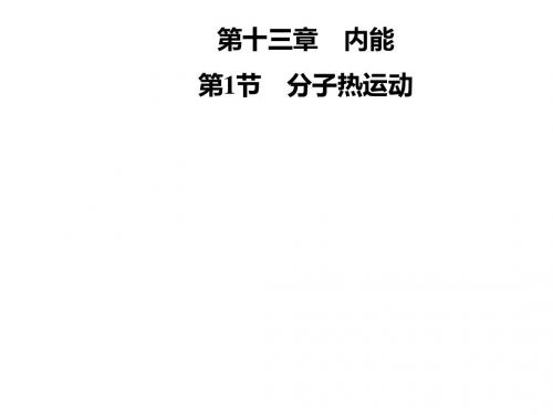 人教版九年级物理全册课件：第十三章 内能 第13章  第1节 分子热运动