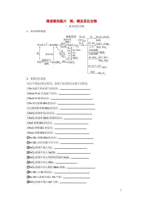 高考化学一轮总复习 排查落实练6(含解析)