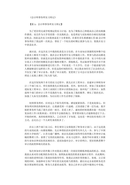 会计师事务所实习周记8篇