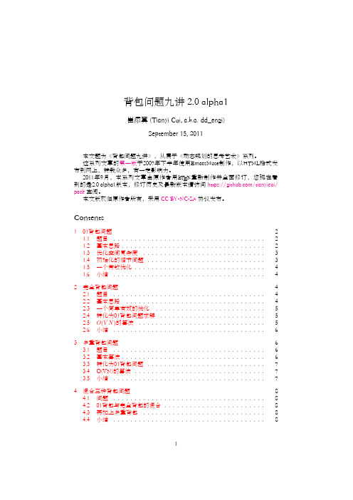 背包九讲 2.0