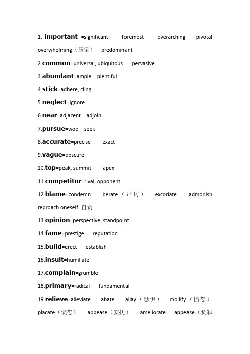 托福写作--吐血整理替换词