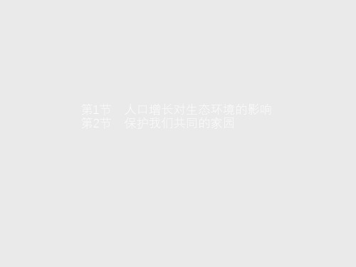 生物必修3课件：第6章 第1节 人口增长对生态环境的影响 第2节 保护我们共同的家园 