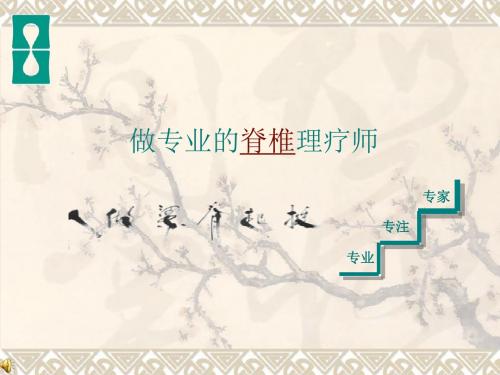 做专业的脊椎理疗师课件