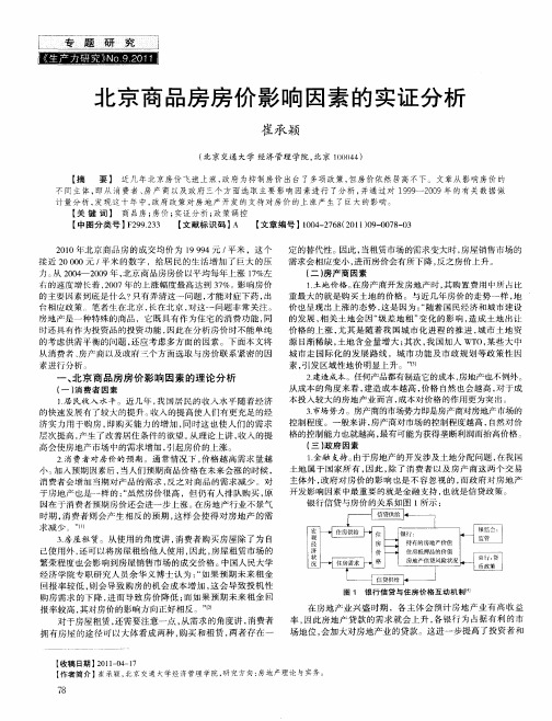 北京商品房房价影响因素的实证分析