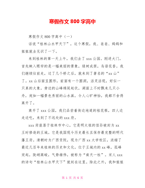 寒假作文800字高中