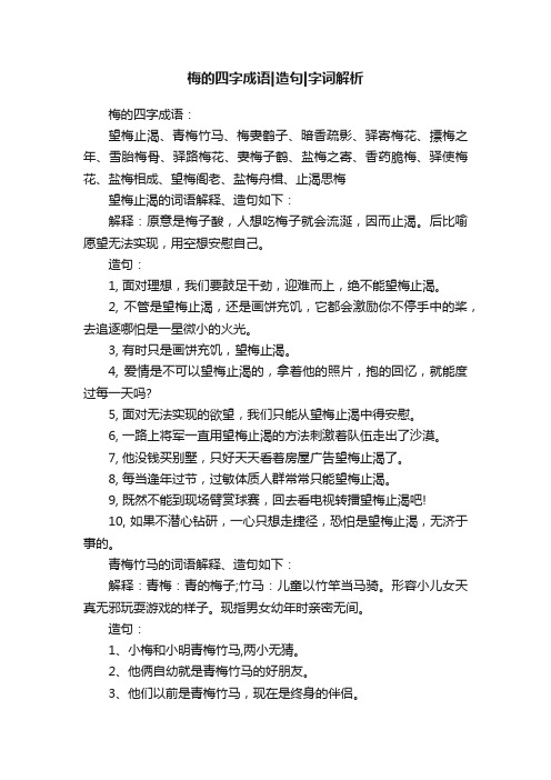 梅的四字成语造句字词解析