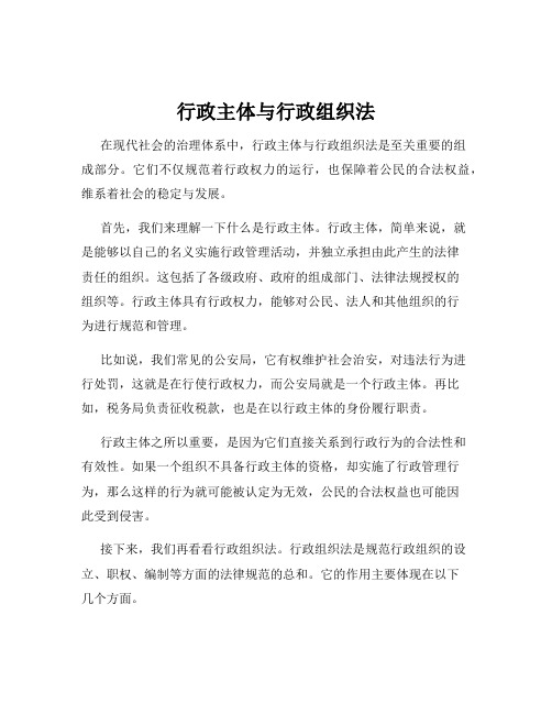 行政主体与行政组织法